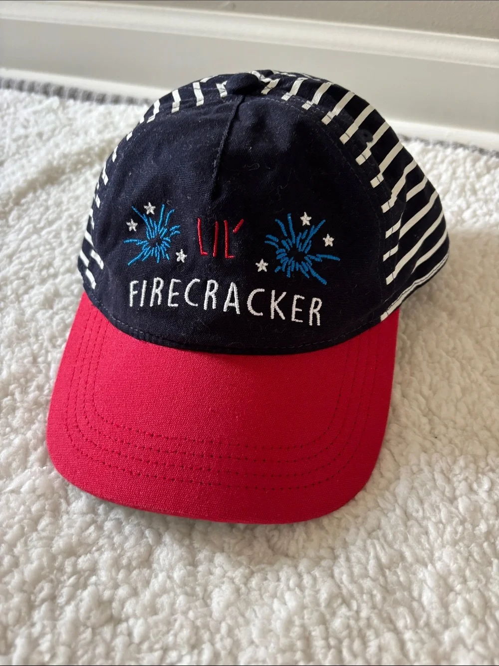 Lil Firecracker Kids' Navy & Red Baseball Cap